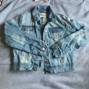 Ashley Vintage cropped distressed denim jacket